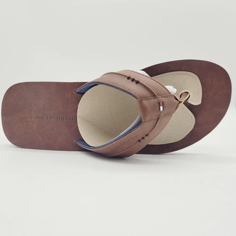 Tommy Hilfiger Davidson Men's Sandals Cognac Size‎ 9 Slip-On Summer Comfort